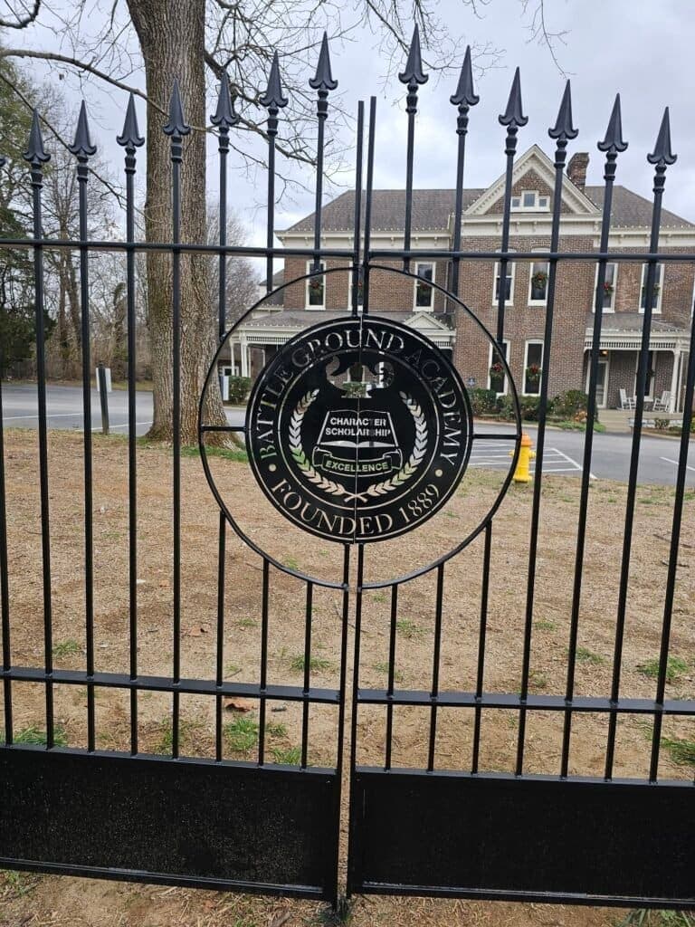 Commercial wrought iron gate built by 3D Custom Welding for Battle Ground Academy