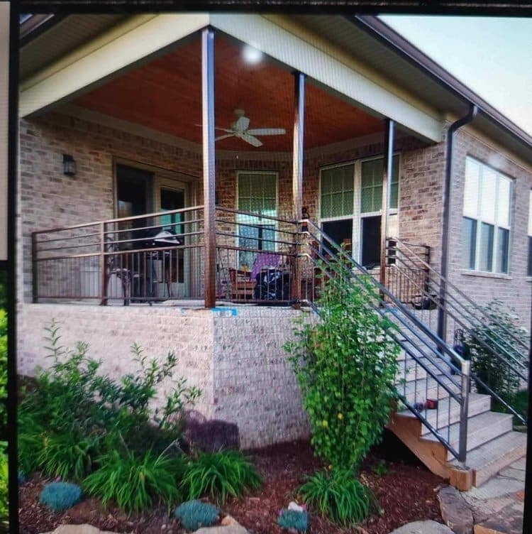 Patio and staircase railing built by 3D Custom Welding
