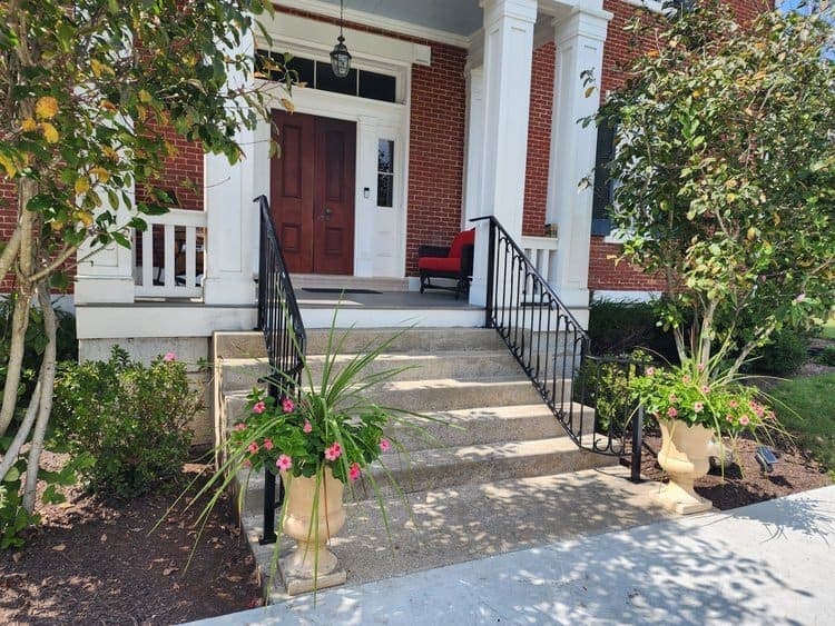 Classic exterior porch handrail built by 3D Custom Welding