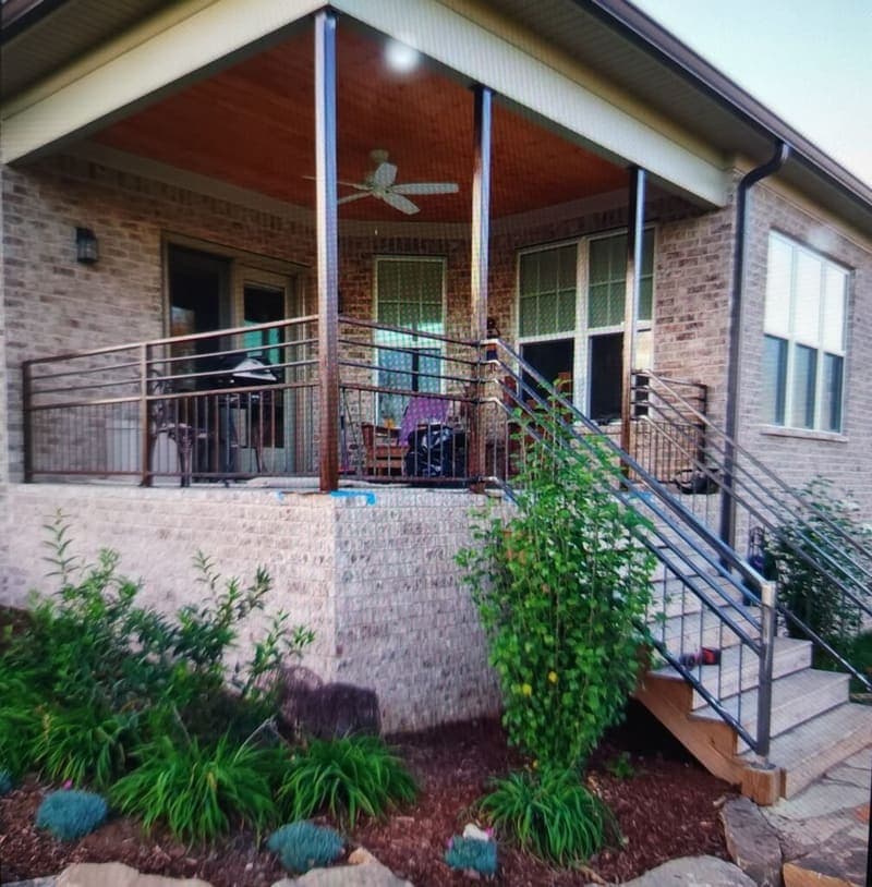 Porch awning and railing